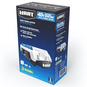 HART 40V 300 Watt Battery Powered Power Source with LED Light & Carry Handle